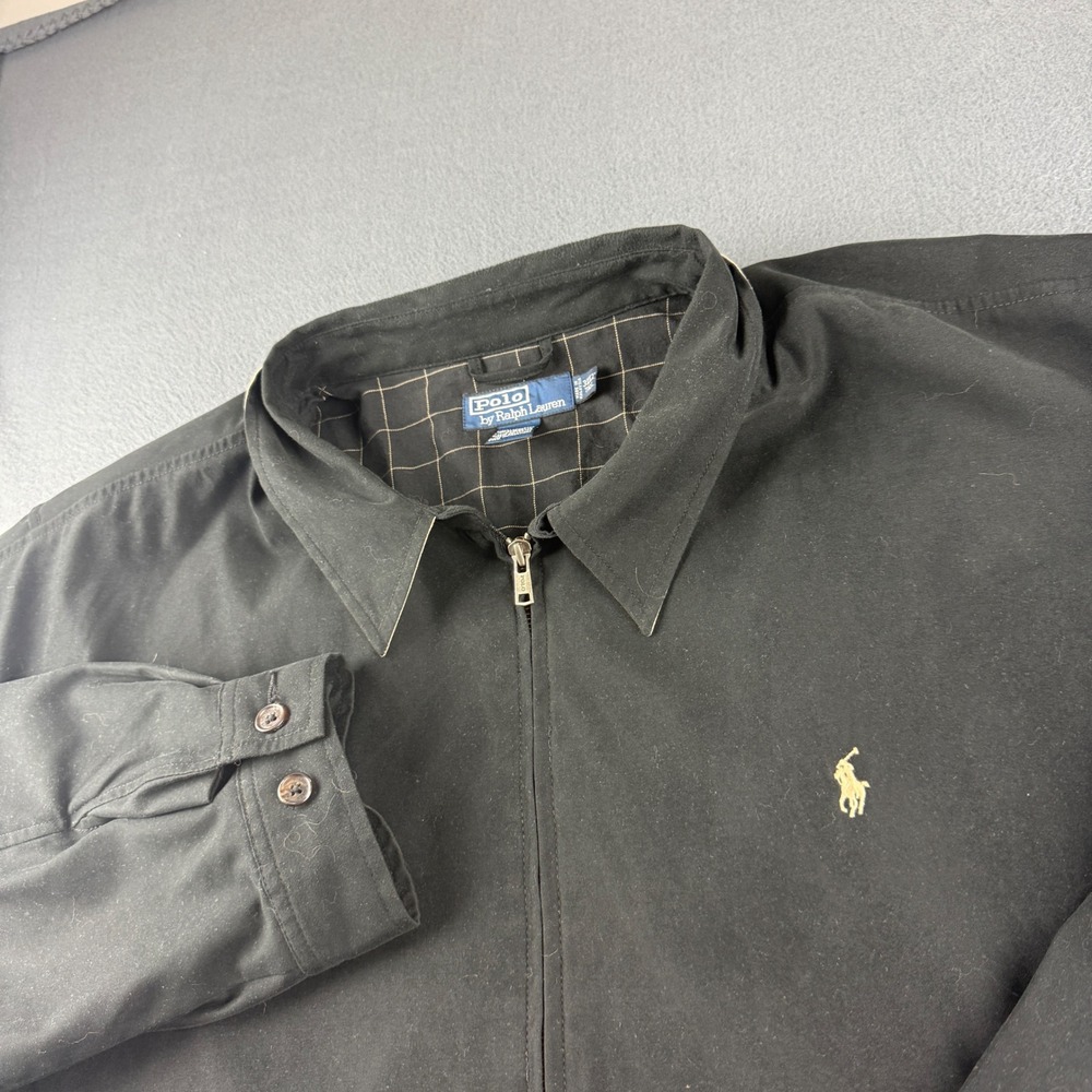 Polo Ralph Lauren Jacket Men's 3XLT Black Harrington Full Zip Windbreaker Pony